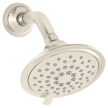 Click here to see American Standard 1660739.013 American Standard Patience 5in Three-Spray Function Fixed Showerhead with Easy Clean Spray Nozzles, 2.5 GPM, Polished Nickel - 1660739.013