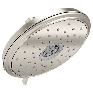 Click here to see American Standard 9135073.013 American Standard Spectra+ Fixed Traditional 4-Function Showerhead, 2.5 GPM, 7in Faceplate, Round Shape, Polished Nickel - 9135073.013