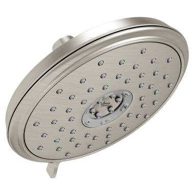 Click here to see American Standard 9135073.295 American Standard Spectra+ Fixed Traditional 4-Function Showerhead, 2.5 GPM, 7in Faceplate, Round Shape, Brushed Nickel - 9135073.295
