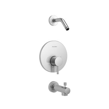Click here to see American Standard TU064502WDXH.002 American Standard Serin Polished Chrome Tub and Shower Trim Kit, Double Ceramic Pressure Balance Cartridge, Less Showerhead, Less Valve Body - TU064502WDXH.002
