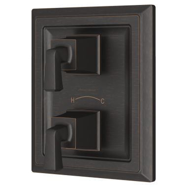 Click here to see American Standard T455740.278 American Standard Town Square S Legacy Bronze Pressure Balance Valve Only Trim, Double Ceramic Cartridge With Lever Handle - T455740.278