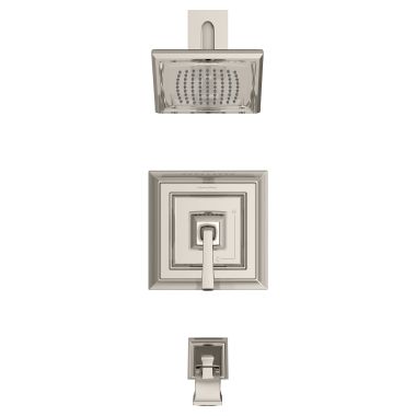 Click here to see American Standard TU455502.013 Town Square S 2.5 gpm Brushed Nickel Tub and Shower Trim Kit with Single Function Showerhead, Double Ceramic Pressure Balance Cartridge Single Lever Handle - TU455502.013