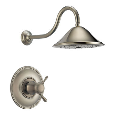 Click here to see Brizo T60210-BN Brizo Traditional TempAssure Two-Handle Shower Faucet with Single-Function Rain Showerhead, 1.75 GPM, Lever Handles, Brilliance Brushed Nickel - T60210-BN