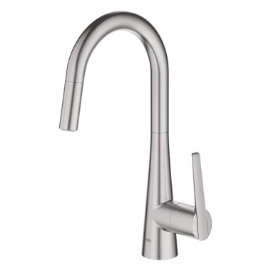 Click here to see  32226DC3 GROHE ZEDRA Single-Handle Pull Down Kitchen Faucet Dual Spray, SuperSteel InfinityFinish - 32226DC3