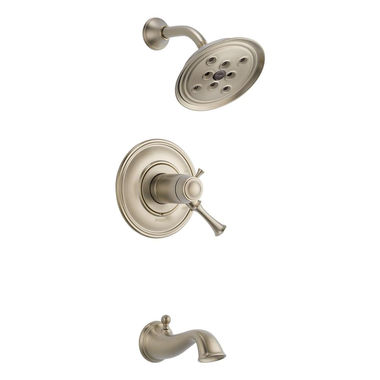 Click here to see Brizo T60405-BN Brizo Baliza TempAssure Tub/Shower Faucet with Single-Function Raincan Showerhead, Thermostatic Cartridge, 1.75 GPM, Brilliance Brushed Nickel - T60405-BN
