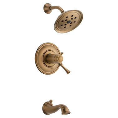 Click here to see Brizo T60405-BZ Brizo Baliza TempAssure Tub/Shower Faucet with Single-Function Raincan Showerhead, Thermostatic Cartridge, 1.75 GPM, Brilliance Brushed Bronze - T60405-BZ