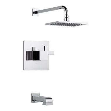 Click here to see Brizo T60480-PC Brizo Siderna TempAssure Thermostatic Tub/Shower Faucet with Rain Showerhead, 1.75 GPM, Two-Handle, Lever Handles, Polished Chrome - T60480-PC
