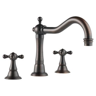 Click here to see Brizo T67338-RB Brizo Tresa Two-Handle Deck-Mount Roman Tub Faucet Trim, Cross Handles, Hook Spout, 3-Hole, Venetian Bronze - T67338-RB