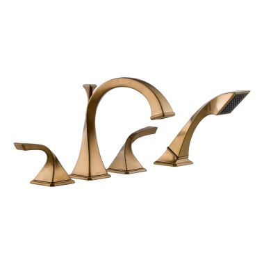 Click here to see Brizo T67430-BZ Brizo Virage Roman Tub Faucet Trim w/ Hand Shower, Lever Handles, Brushed Bronze - T67430-BZ