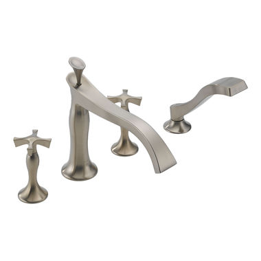 Click here to see Brizo T67490-BNLHP Brizo T67490-BNLHP RSVP Brushed Nickel Roman Tub Trim With Spray