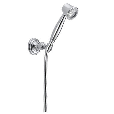 Click here to see Brizo RP41202 Brizo Vesi Traditional Single-Function Hand Shower with Stretchable Hose, WaterSense, 1.75 GPM, Polished Chrome - RP41202