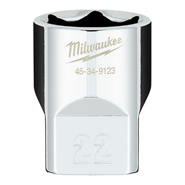Click here to see Milwaukee 45-34-9123 Milwaukee 22mm Metric 6-Point Socket with 1/2