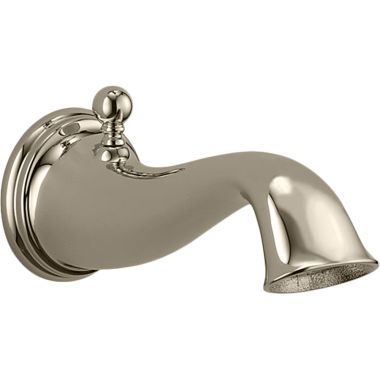 Click here to see Brizo RP49094PN Brizo Wall Mounted Polished Nickel Tub Spout with Pull-Up Diverter, Traditional, Solid Brass, 1/2-inch Connection Size - RP49094PN