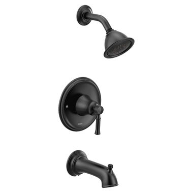 Click here to see Moen T2183BL Moen Dartmoor Posi-Temp Tub/Shower Faucet, 2.5 GPM, 1-Function, Single Lever Handle, M-PACT, Matte Black - T2183BL
