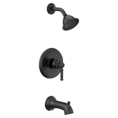 Click here to see Moen T2183EPBL Moen Dartmoor Posi-Temp Tub/Shower Faucet, 1.75 GPM, 1-Function, Single Lever Handle, M-PACT, Eco-Performance, Matte Black - T2183EPBL