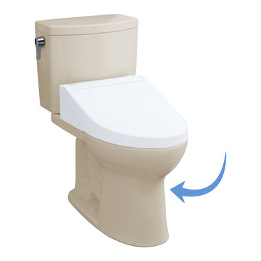 Click here to see Toto C454CUFGT40#03 TOTO C454CUFGT40#03 Drake II 1G and Drake II WASHLET+ Universal Height Elongated Bowl with CEFIONTECT, Bone