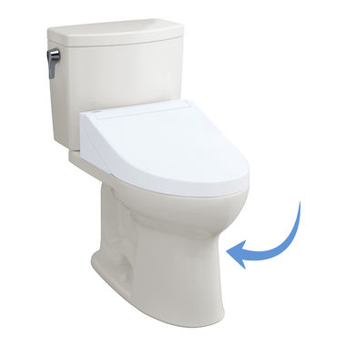 Click here to see Toto C454CUFGT40#11 TOTO Drake II 1G and Drake II WASHLET+ Universal Height Elongated Bowl with CEFIONTECT, Colonial White -  C454CUFGT40#11 