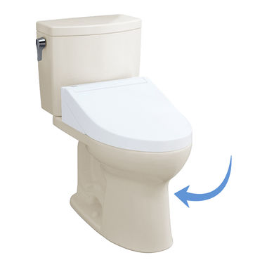 Click here to see Toto C454CUFGT40#12 TOTO C454CUFGT40#12 Drake II 1G and Drake II WASHLET+ Universal Height Elongated Bowl with CEFIONTECT, Sedona Beige