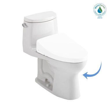 Click here to see Toto CST604CEFGAT40#01 TOTO UltraMax II One-Piece Elongated 1.28 GPF WASHLET+ and Auto Flush Ready Toilet with CEFIONTECT, Cotton White - CST604CEFGAT40#01 
