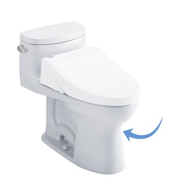 Click here to see Toto CST634CEFGT40#01 TOTO CST634CEFGT40#01 Supreme II One-Piece Elongated 1.28 GPF WASHLET+ Ready Toilet with CEFIONTECT, Cotton White