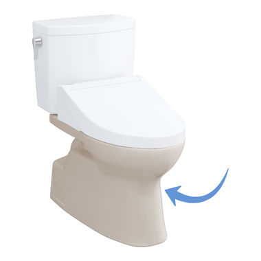 Click here to see Toto CT474CUFGT40#12 TOTO CT474CUFGT40#12 Vespin II 1G and Vespin II WASHLET+ Universal Height Elongated Toilet Bowl with CEFIONTECT, Sedona Beige