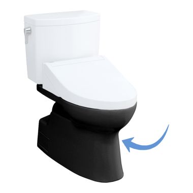 Click here to see Toto CT474CUFT40#51 TOTO CT474CUFT40#51 Vespin II 1G and Vespin II WASHLET+ Universal Height Elongated Toilet Bowl, Ebony