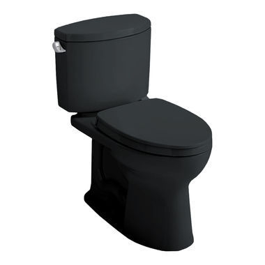 Click here to see Toto MS454124CEF#51 TOTO MS454124CEF#51 Drake II Two-Piece Elongated 1.28 GPF Universal Height Toilet with SS124 SoftClose Seat, WASHLET+ Ready, Ebony