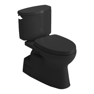 Click here to see Toto MS474124CEF#51 TOTO MS474124CEF#51 Vespin II Two-Piece Elongated 1.28 GPF Universal Height Toilet with SS124 SoftClose Seat, WASHLET+ Ready, Ebony