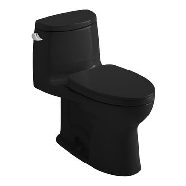Click here to see Toto MS604124CUF#51 TOTO UltraMax 1G One-Piece Toilet w/ SoftClose Seat, Elongated, Universal Height, WASHLET+ Ready, 1.0 GPF, Ebony - MS604124CUF#51