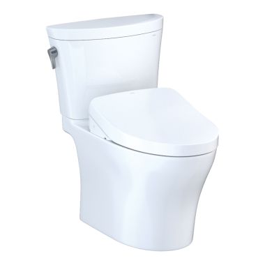 Click here to see Toto MW4483056CEMFG#01 TOTO MW4483056CEMFG#01 Aquia IV Elongated Two-Piece Toilet With S550e WASHLET+ - Cotton White