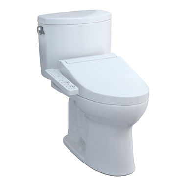 Click here to see Toto MW4543074CEFG#01 TOTO Drake II WASHLET+ Two-Piece Toilet with C2 Bidet Seat, 1.28 GPF, Cotton White - MW4543074CEFG#01