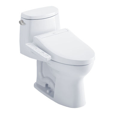 Click here to see Toto MW6043074CEFG#01 TOTO UltraMax II WASHLET+ One-Piece Toilet with C2 Bidet Seat, 1.28 GPF, Cotton White - MW6043074CEFG#01