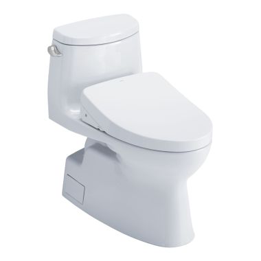 Click here to see Toto MW6143046CEFG#01 TOTO Carlyle II WASHLET+ One-Piece Toilet with S500e Bidet Seat, 1.28 GPF, Cotton White - MW6143046CEFG#01