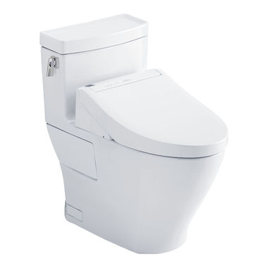Click here to see Toto MW6243084CEFG#01 TOTO Legato WASHLET+ One-Piece Toilet with C5 Bidet Seat, 1.28 GPF, Cotton White - MW6243084CEFG#01