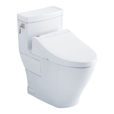 Click here to see Toto MW6263084CEFG#01 TOTO Aimes WASHLET+ One-Piece Toilet with C5 Bidet Seat, 1.28 GPF, Cotton White - MW6263084CEFG#01