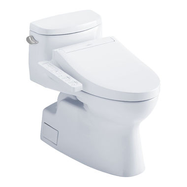 Click here to see Toto MW6443074CEFG#01 TOTO Carolina II WASHLET+ One-Piece Toilet with C2 Bidet Seat, 1.28 GPF, Cotton White - MW6443074CEFG#01