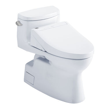 Click here to see Toto MW6443084CEFG#01 TOTO Carolina II WASHLET+ One-Piece Toilet with C5 Bidet Seat, 1.28 GPF, Cotton White - MW6443084CEFG#01