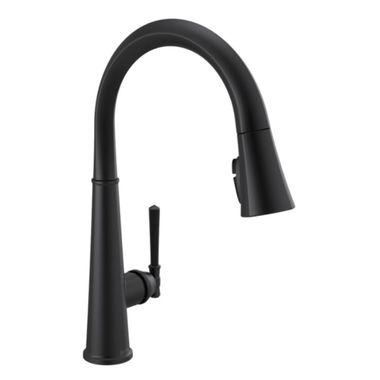 Click here to see Delta 9182-BL-DST Delta Emmeline Single Handle Pull-Down Kitchen Faucet, Matte Black - 9182-BL-DST
