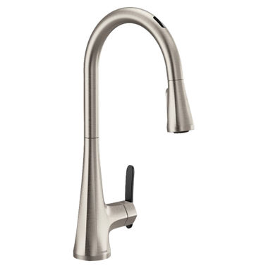 Click here to see Moen S7235EVSRS Moen Sinema Smart Single Handle High Arc Pull-Down Kitchen Faucet, Spot Resist Stainless - S7235EVSRS