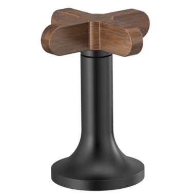 Click here to see Brizo HX5375-BLWD Brizo High-Cross Handle for Jason Wu Collection Widespread Lavatory Faucets, ADA-Compliant, Matte Black with Wood Accent - HX5375-BLWD 