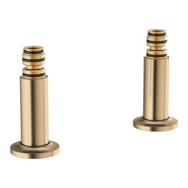 Click here to see Brizo T71765-GL Brizo Deck Mount Tub Filler Unions with Dual Column, Solid Brass, Brilliance Luxe Gold - T71765-GL