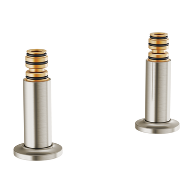 Click here to see Brizo T71765-NK Brizo Deck Mount Tub Filler Unions with Dual Column, Solid Brass, Brilliance Luxe Nickel - T71765-NK