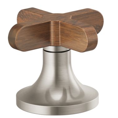 Click here to see Brizo HX5373-BNWD Brizo Odin Cross Handle Kit for 65375LF-LHP and 65375LF-LHP-ECO Bathroom Faucet Series, ADA-Compliant, Brilliance Brushed Nickel with Wood Accent - HX5373-BNWD