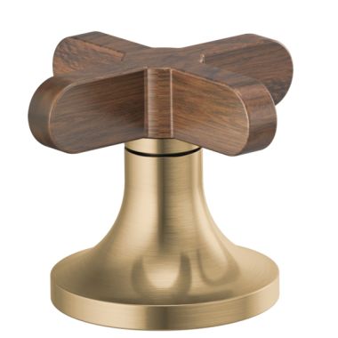 Click here to see Brizo HX5373-GLWD Brizo Odin Cross Handle Kit for 65375LF-LHP and 65375LF-LHP-ECO Bathroom Faucet Series, ADA-Compliant, Brilliance Luxe Gold with Wood Accent - HX5373-GLWD