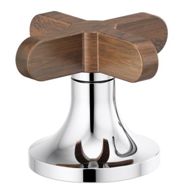 Click here to see Brizo HX5373-PCWD Brizo Odin Cross Handle Kit for 65375LF-LHP and 65375LF-LHP-ECO Bathroom Faucet Series, ADA-Compliant, Polished Chrome with Wood Accent - HX5373-PCWD