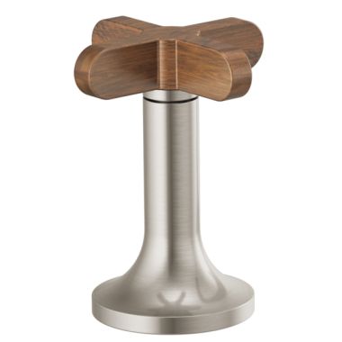 Click here to see Brizo HX5375-BNWD Brizo Odin High-Cross Handle for Odin Collection Widespread Lavatory Faucets, ADA-Compliant, Brilliance Brushed Nickel with Wood Accent - HX5375-BNWD