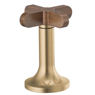 Click here to see Brizo HX5375-GLWD Brizo High-Cross Handle for Odin Collection Widespread Lavatory Faucets, ADA-Compliant, Brilliance Luxe Gold with Wood Accent - HX5375-GLWD