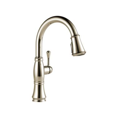 Click here to see Delta 9197-PN-PR-DST Delta Cassidy Single-Handle Pull-Down Lumicoat Polished Nickel Kitchen Faucet, 1.8 GPM, Lever Handle, Diamond Seal Technology, Touch-Clean - 9197-PN-PR-DST