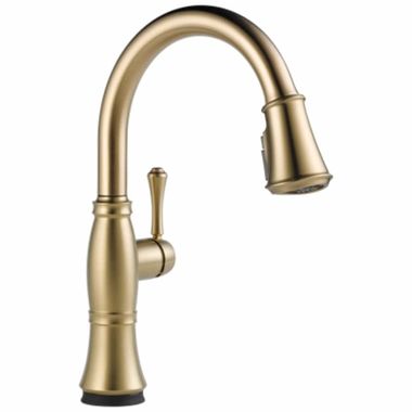 Click here to see Delta 9197T-CZ-PR-DST Delta Cassidy Single-Handle Pull-Down Lumicoat Champagne Bronze Kitchen Faucet, 1.8 GPM, Lever Handle, Diamond Seal Technology, Touch2O, ShieldSpray - 9197T-CZ-PR-DST