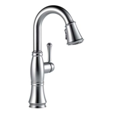 Click here to see Delta 9997-AR-PR-DST Delta Cassidy Single-Handle Pull-Down Lumicoat Arctic Stainless Bar/Prep Faucet, 1.8 GPM, Lever Handle, Diamond Seal Technology, Touch-Clean, MagnaTite - 9997-AR-PR-DST